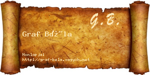 Graf Béla névjegykártya